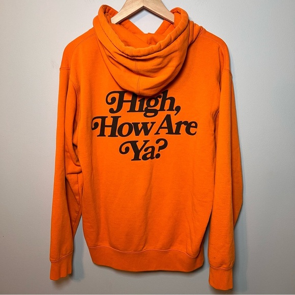 Jeffree Star Fashion Hoodie Size Small Orange “High, How Are Ya?” Made in USA - Picture 1 of 6